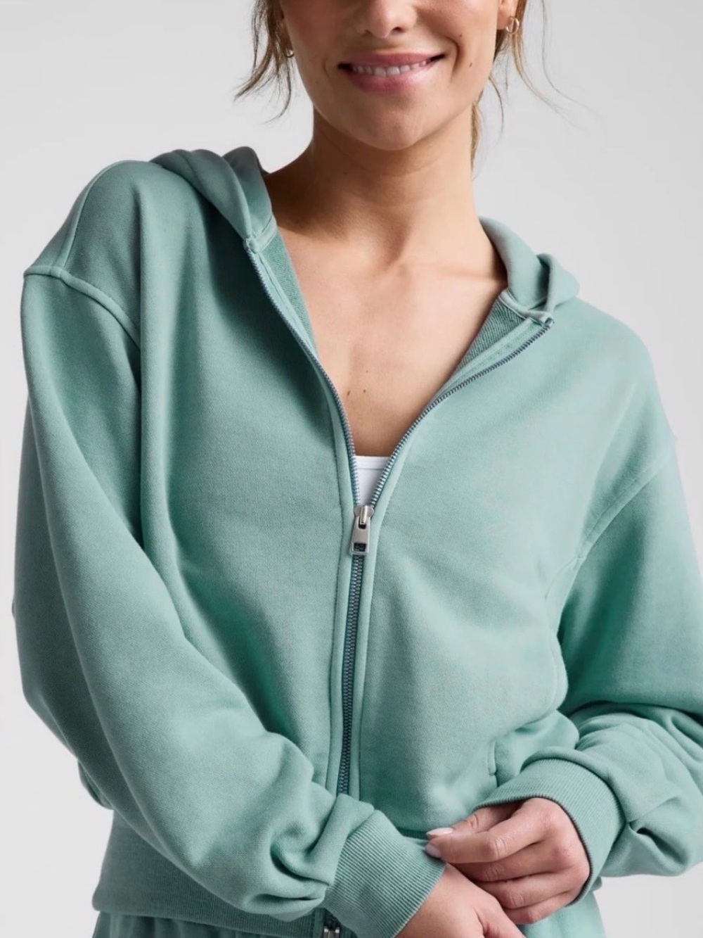 beyond yoga S Fade Out Full Zip Hoodie - teal sea color
